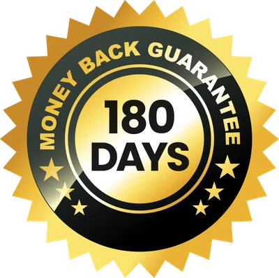 MenoRescue 180-day satisfaction guarantee badge